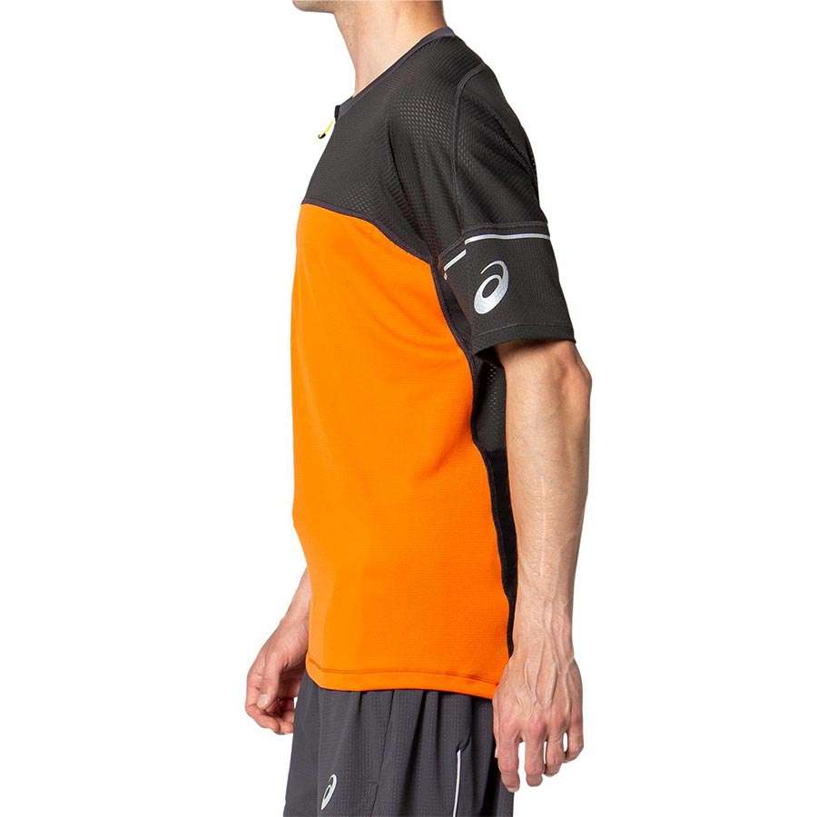 ASICS Fujitrail Hardloopshirt Korte Mouwen Oranje/Zwart Heren