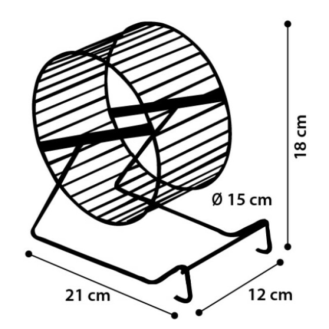 Roue d'exercice en métal chromé Flamingo pour hamsters