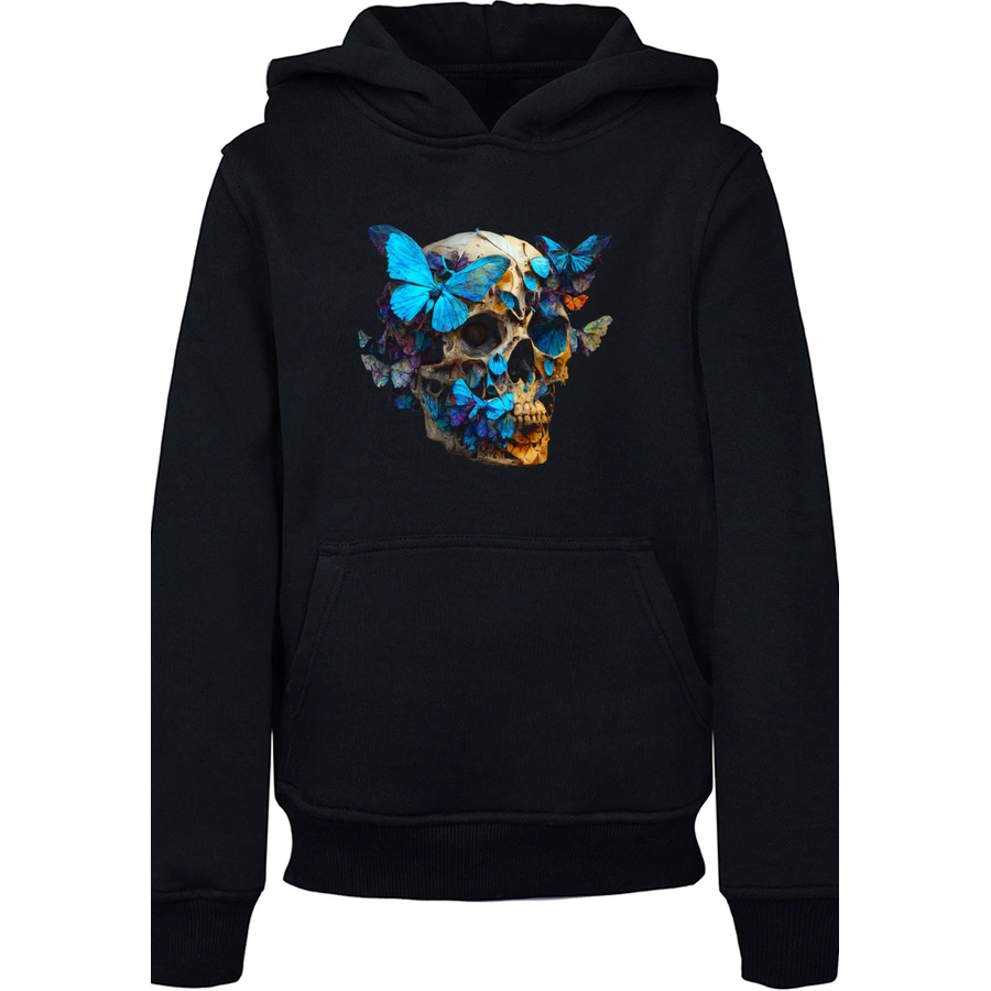 F4NT4STIC Hoodie Schmetterling Skull HOODIE UNISEX schwarz