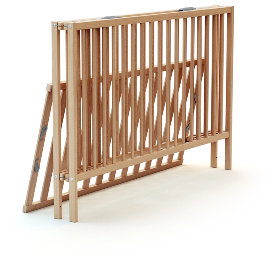 WEBABY Babybett klappbar natur lackiert 60 x 120 cm