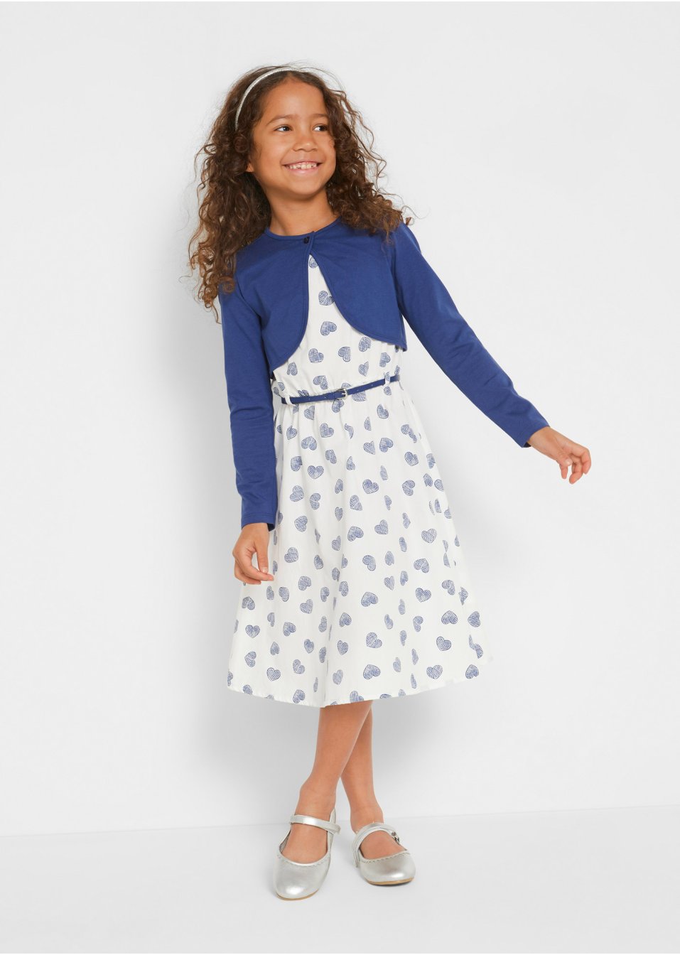 Robe fille, boléro, ceinture (Ens. 3 pces.)