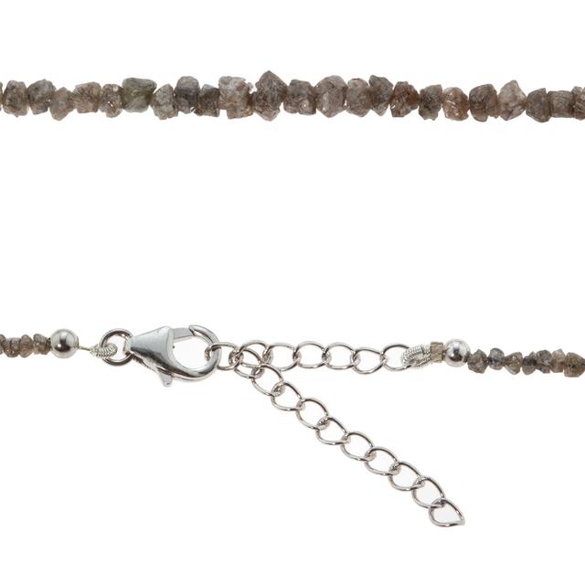 Collier Rohdiamanten champagner, Silber 925 rhodiniert