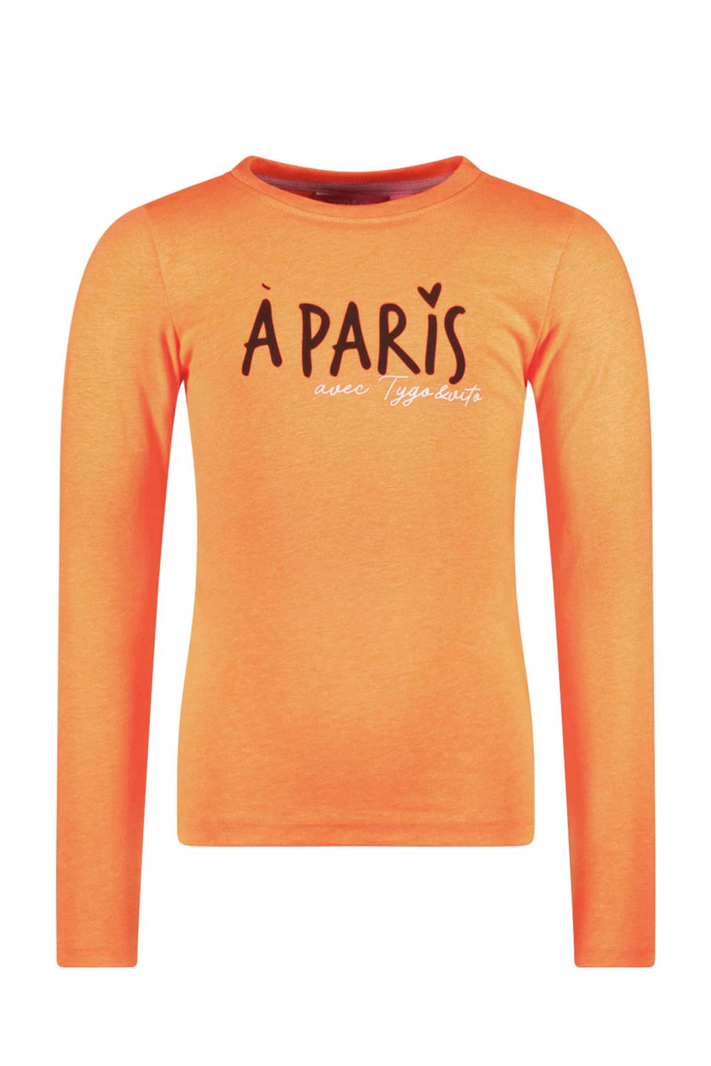 TYGO & vito longsleeve Leonie met printopdruk oranje