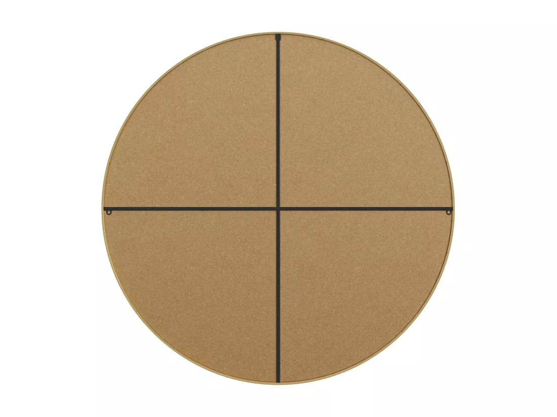 Grand miroir mural rond en métal - D. 150 cm - Doré - RONDIA