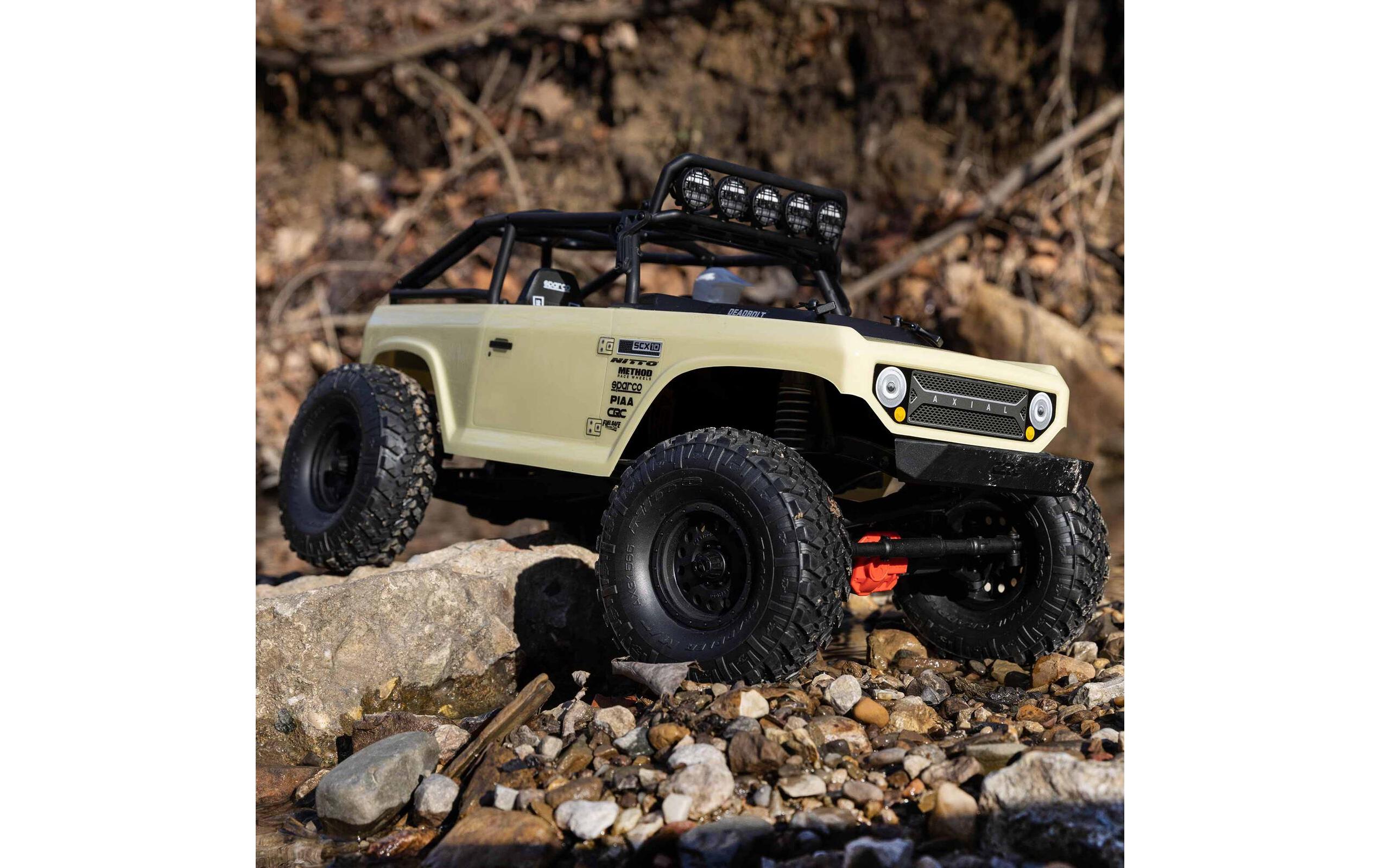 Scale Crawler SCX10 II Deadbolt, Beige ARTR, 1:10<br>Rock Crawler auf bewährtem SCX10 II Chassis mit Spektrum Technik