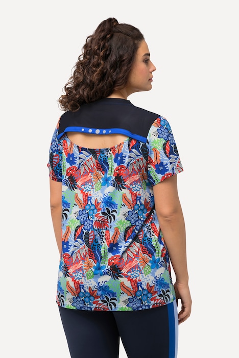 Funktionsshirt, A-Linie, V-Ausschnitt, Halbarm