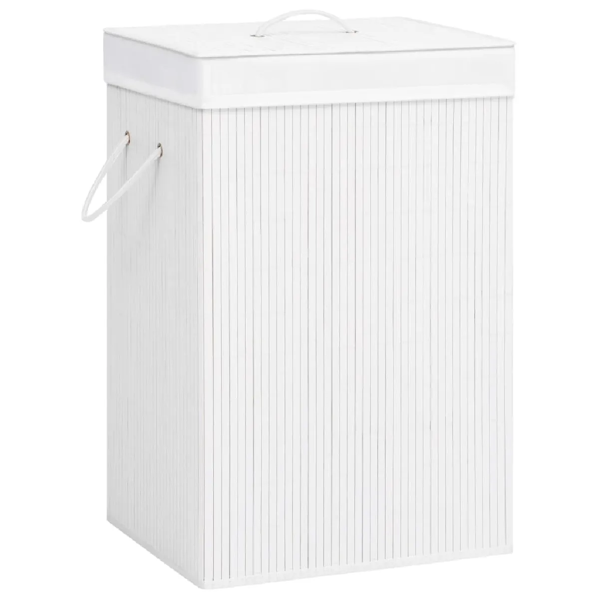 vidaXL Panier à linge bambou - Blanc