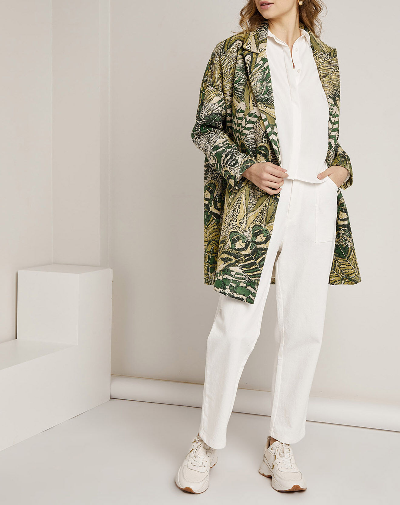 See u Soon Manteau Victoria à motifs vert