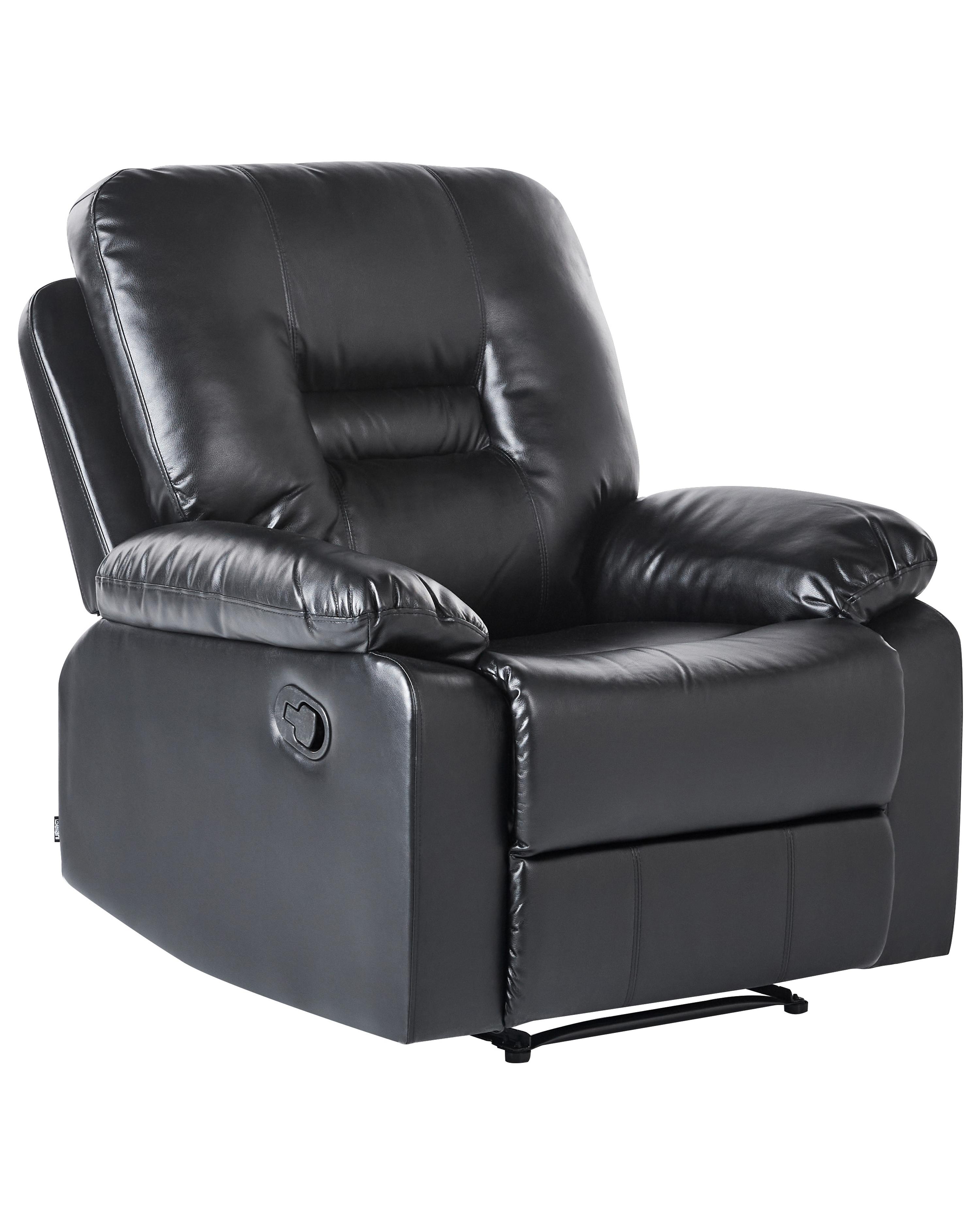 Relaxfauteuil BERGEN inclusief voetensteun Kunstleer Zwart
