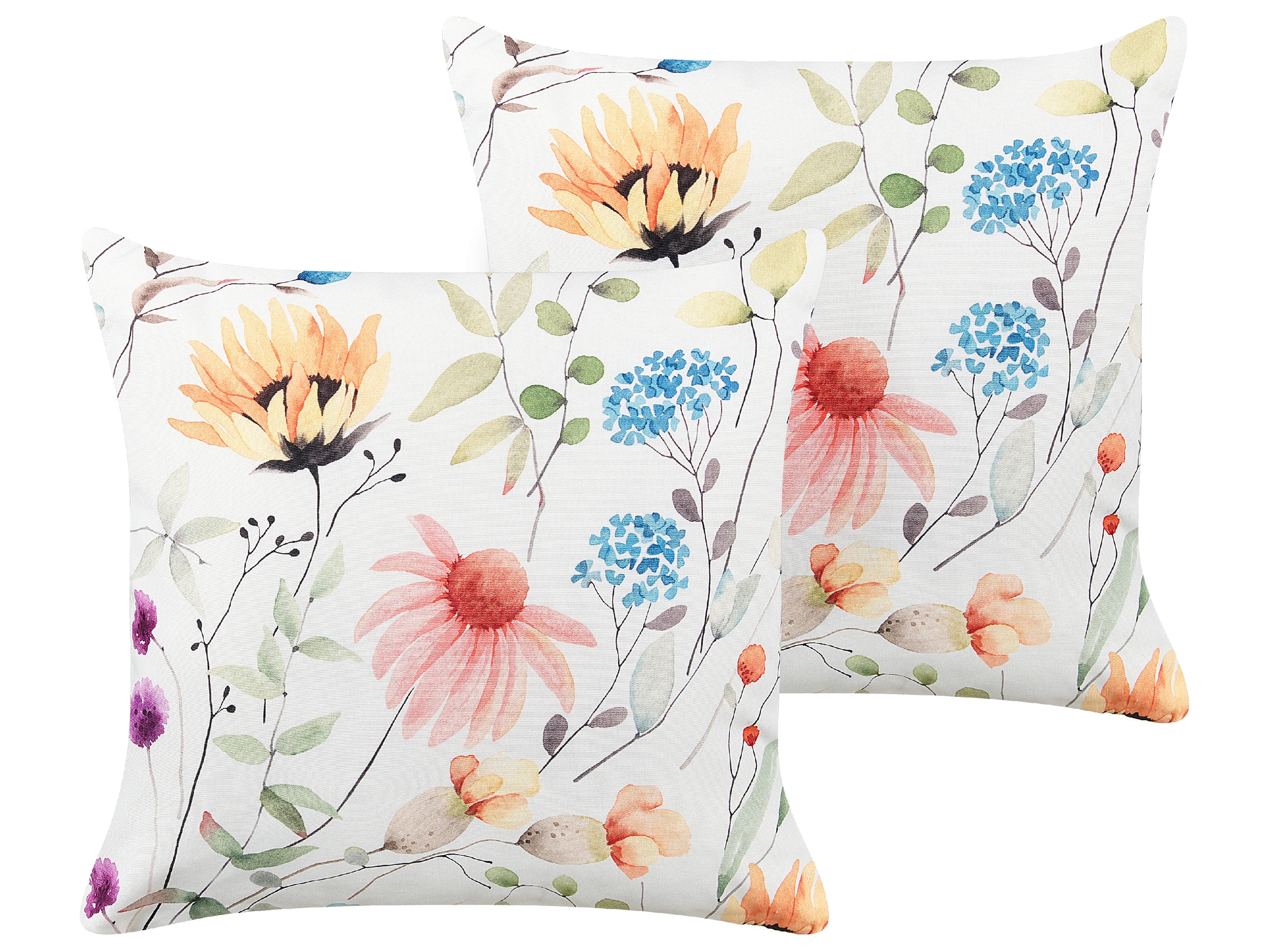 Set van 2 tuinkussens MONESI bloempatroon 45 x 45 cm Meerkleurig