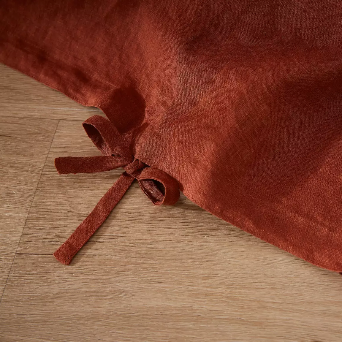 Housse de couette lin lavé (240 x 220 cm) Louise Terracotta