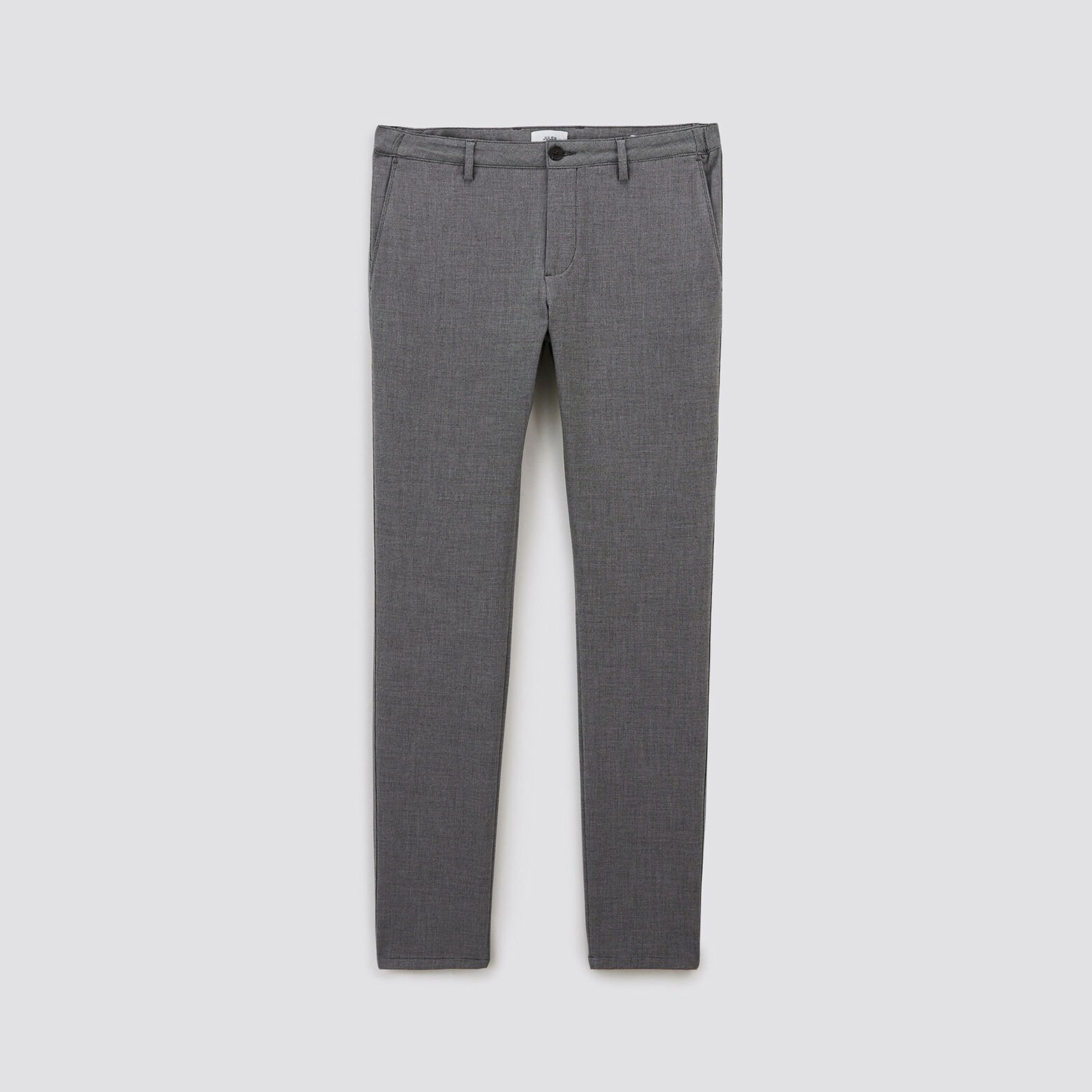 Pantalon chino slim elastiqué reliefé Gris clair