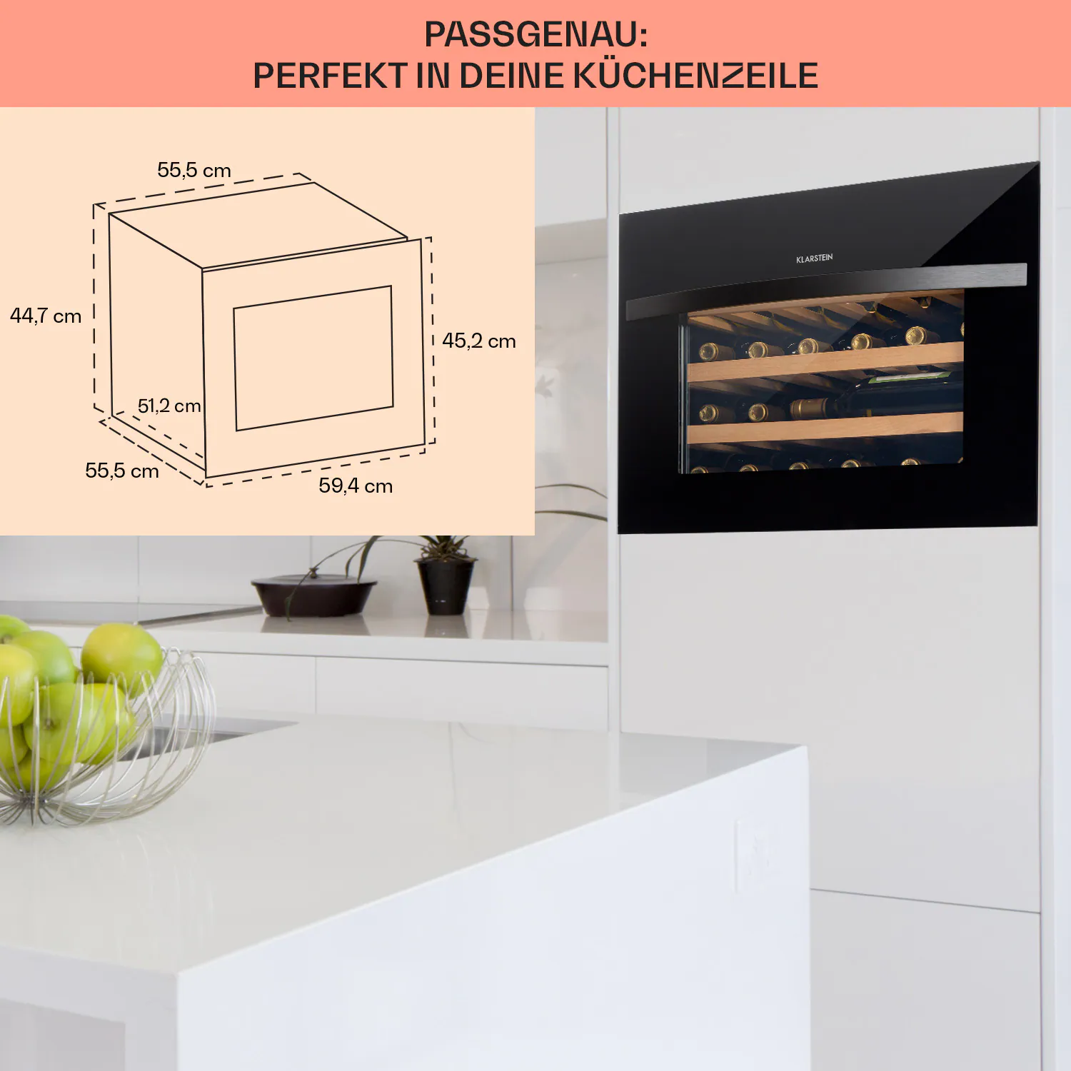 Vinsider 24 Built-In Uno Weinkühlschrank Einbaugerät 1 Zone 24 Fl