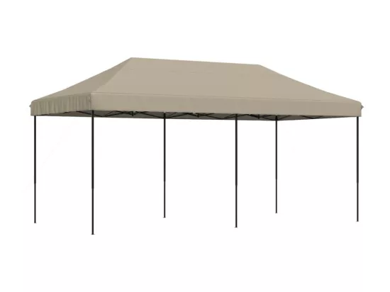 Tente de réception pliable escamotable taupe 580x292x315 cm