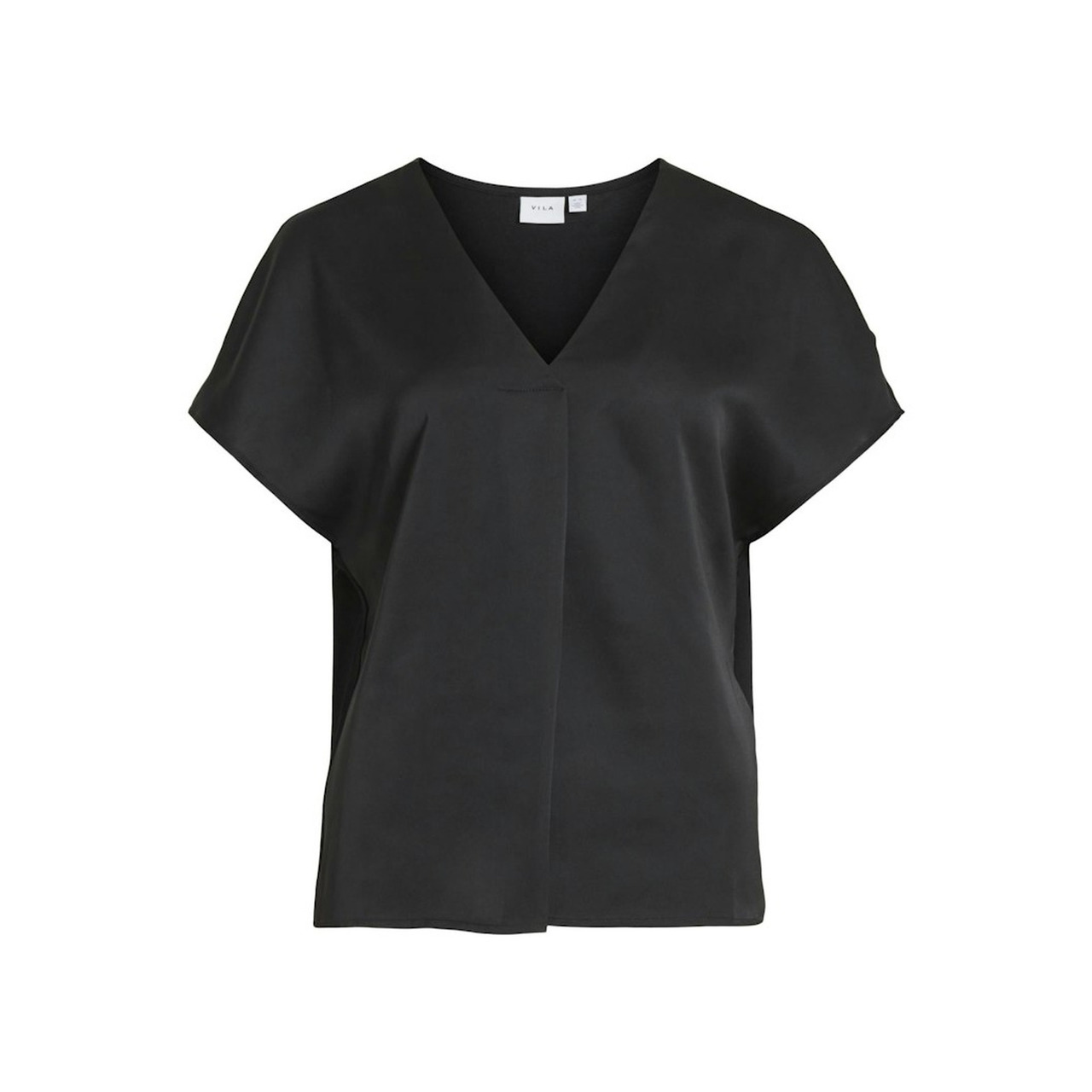 Vila VIELLETTE V-NECK S/S SATIN TOP