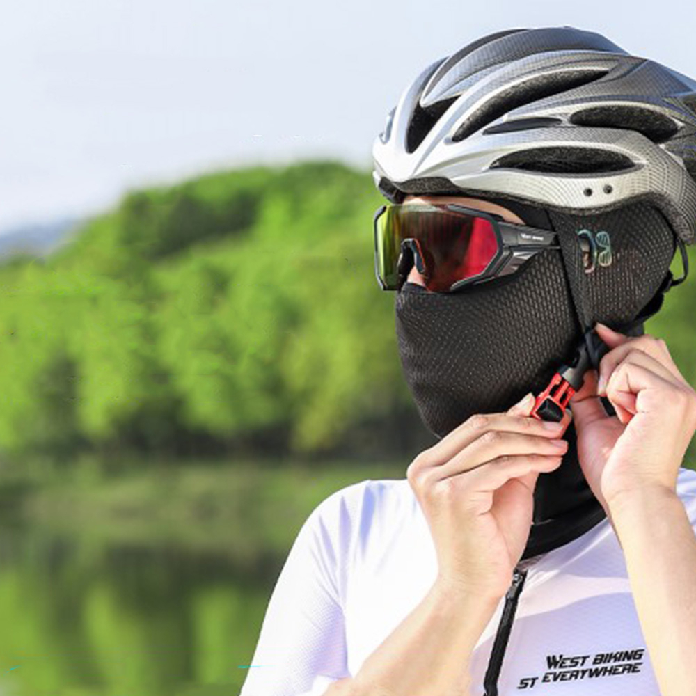 Atmungsaktive Mesh Ski Sturmhaube Motorrad Halstuch Kälte   UV Gesichts Schutzmaske - Dunkelgrau