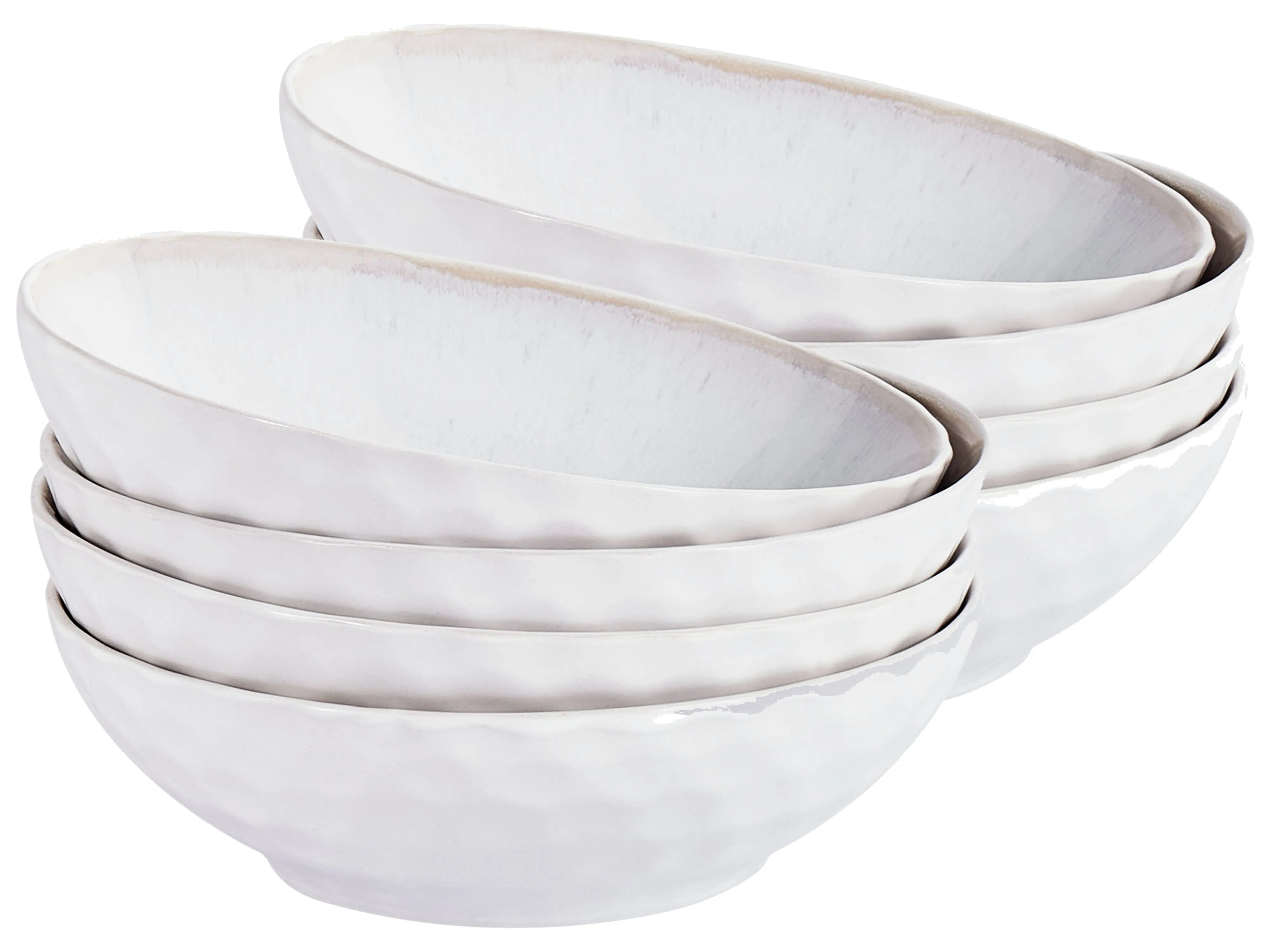 Set van 8 diepe borden SESAME Steengoed Lichtgrijs