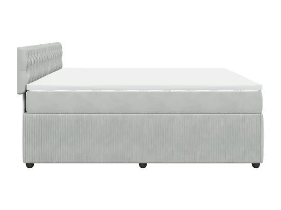 Sommier à lattes de lit et matelas Gris clair 180x200cm Velours