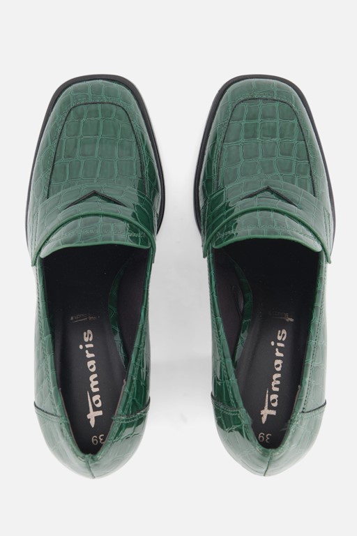 Tamaris Trotteur Pumps groen Textiel