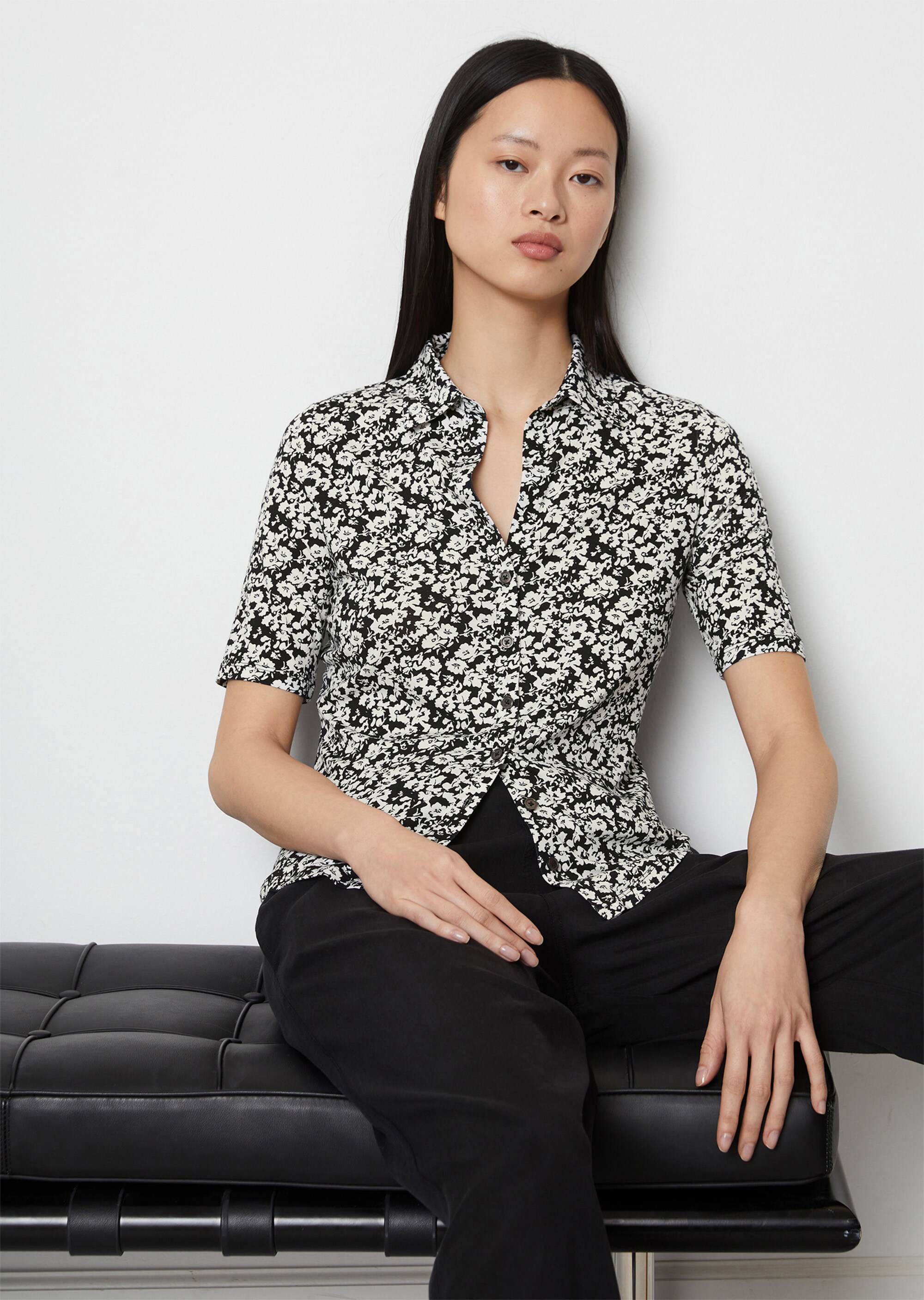 Jerseybluse regularaus LENZING™ ECOVERO™