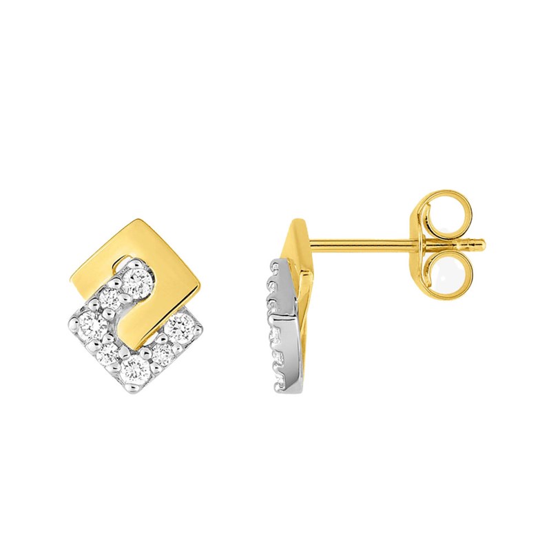 Boucles d'oreilles femme - Oxyde de zirconium - Or 18 Carats