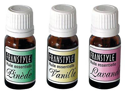 Huile essentielle 3 flacons senteur Pinède, vanille, lavande 8 ml