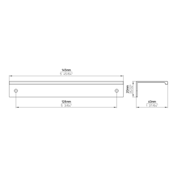 Greep Lara antiek zwart 145mm