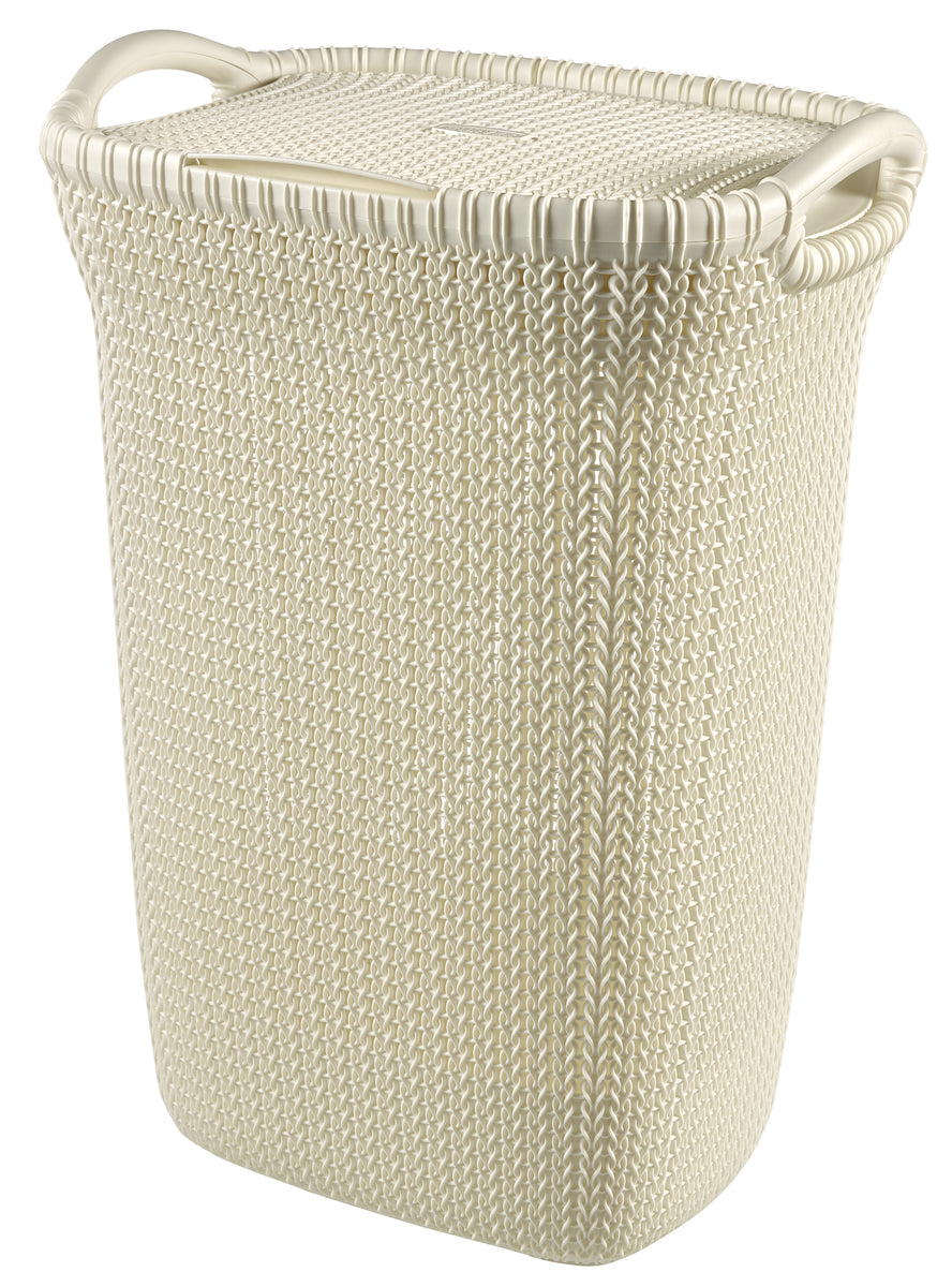 Curver Knit Wasmand met deksel - 57L - 2 stuks - Wit