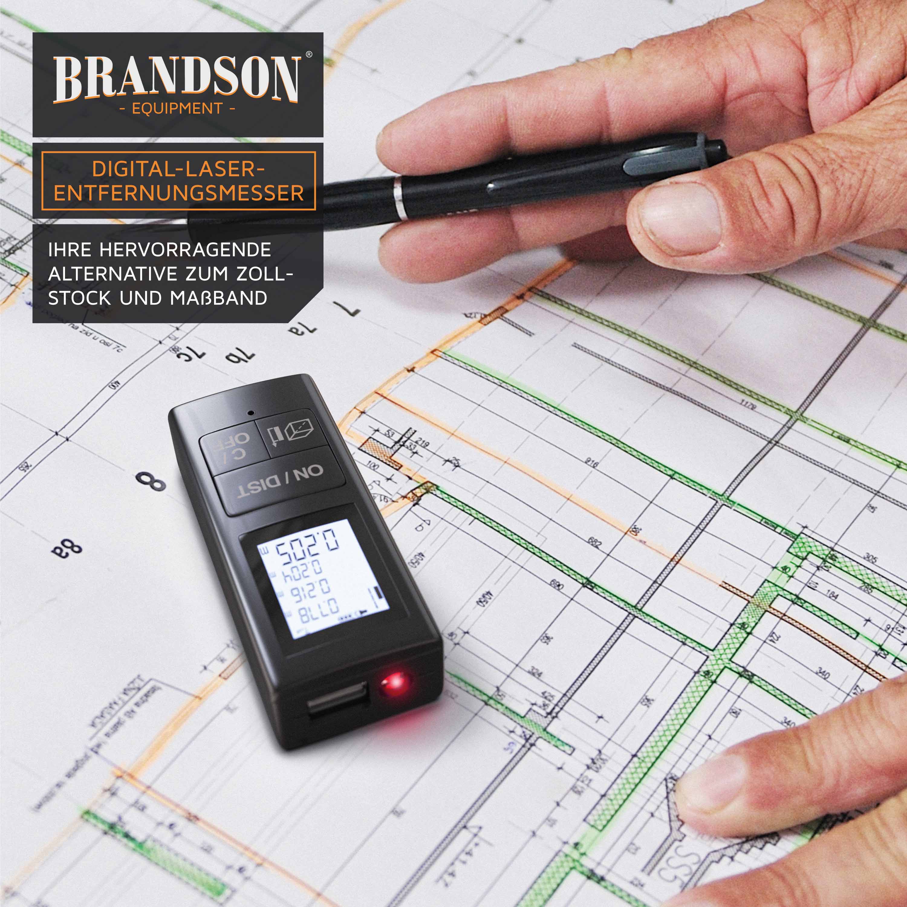 Brandson Digital Laser Entfernungsmesser Laser Distanzmessgerät mini