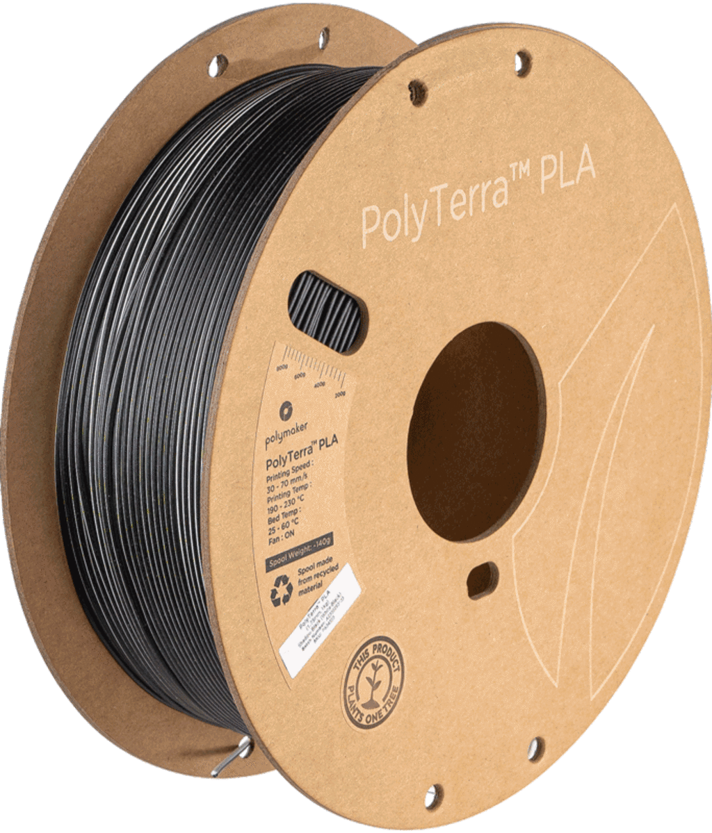 Polymaker  PolyTerra PLA Dual Shadow Black White-Black, 1,75 mm / 1000 g    Umweltfreundliches, zweifarbiges PLA-Filament mit mattem Finish