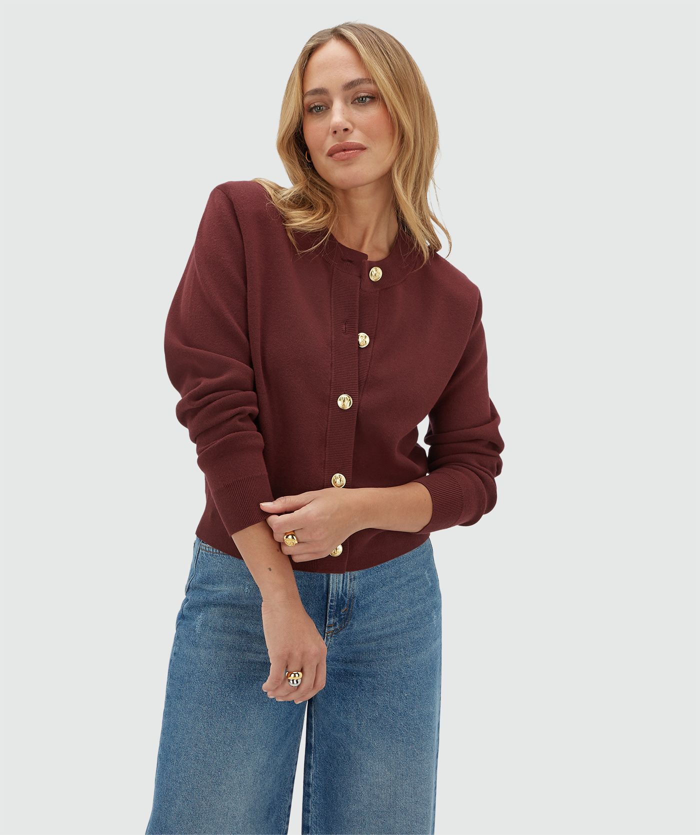 JV-FLISS regular fit vest - burgundy