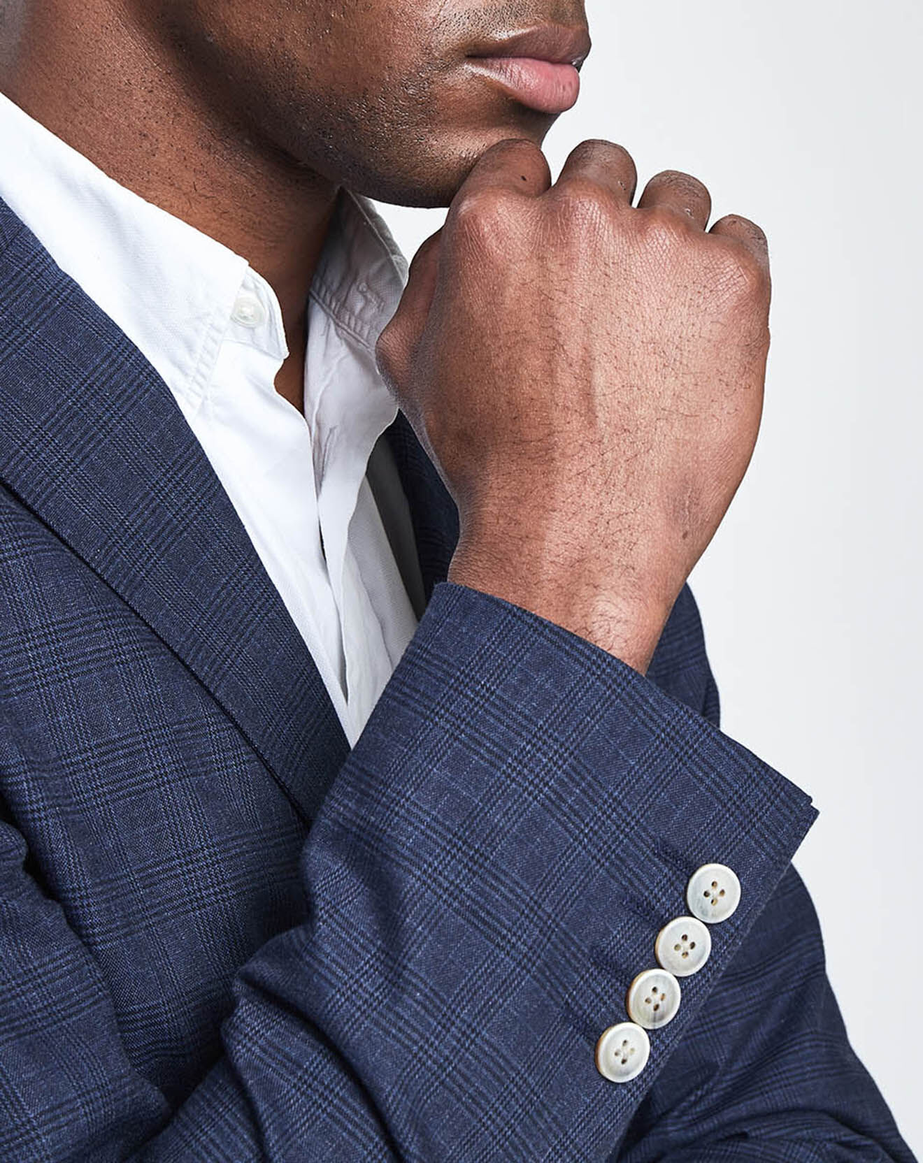 Hackett London Veste Stretch prince-de-galles bleue
