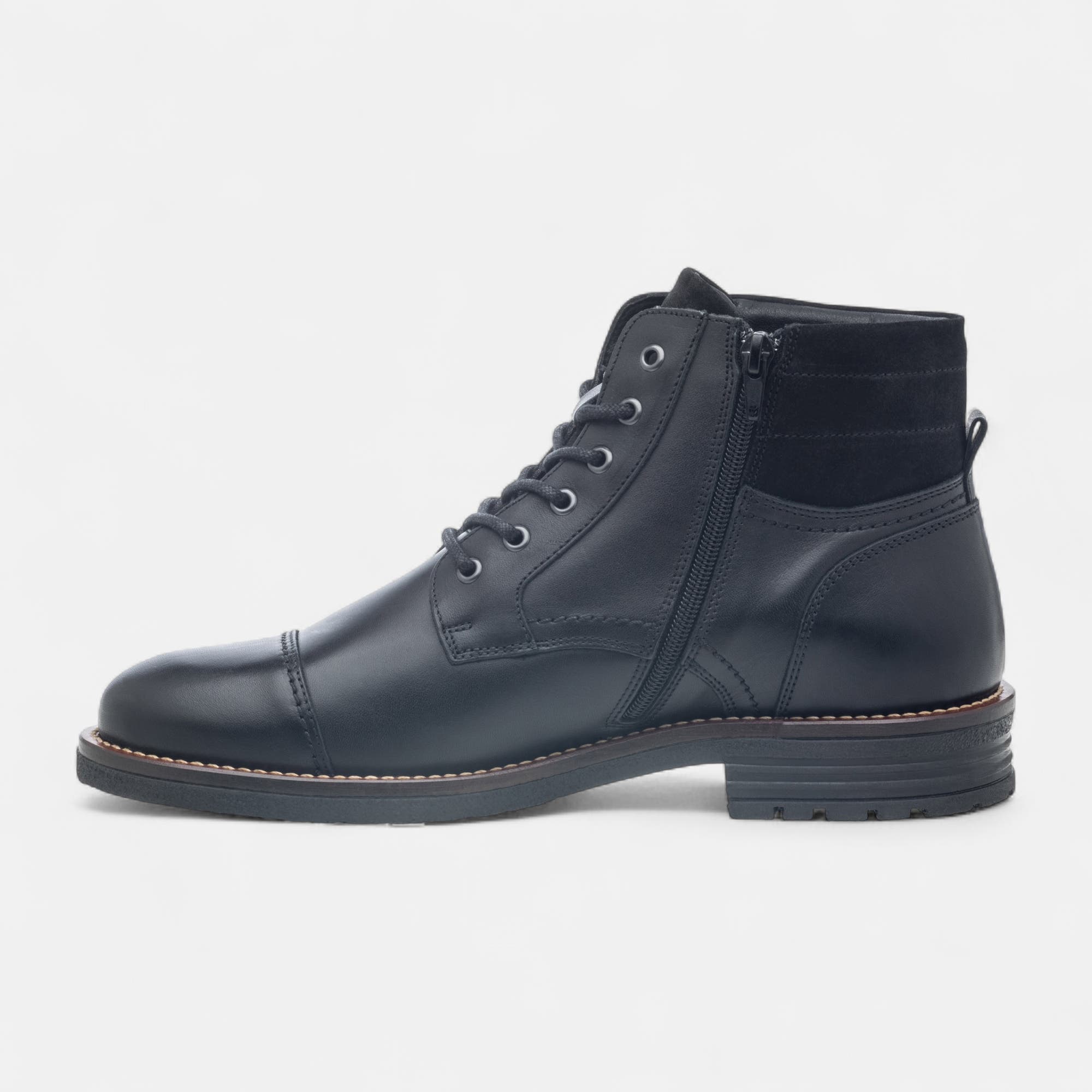 Bottines Homme en cuir noir