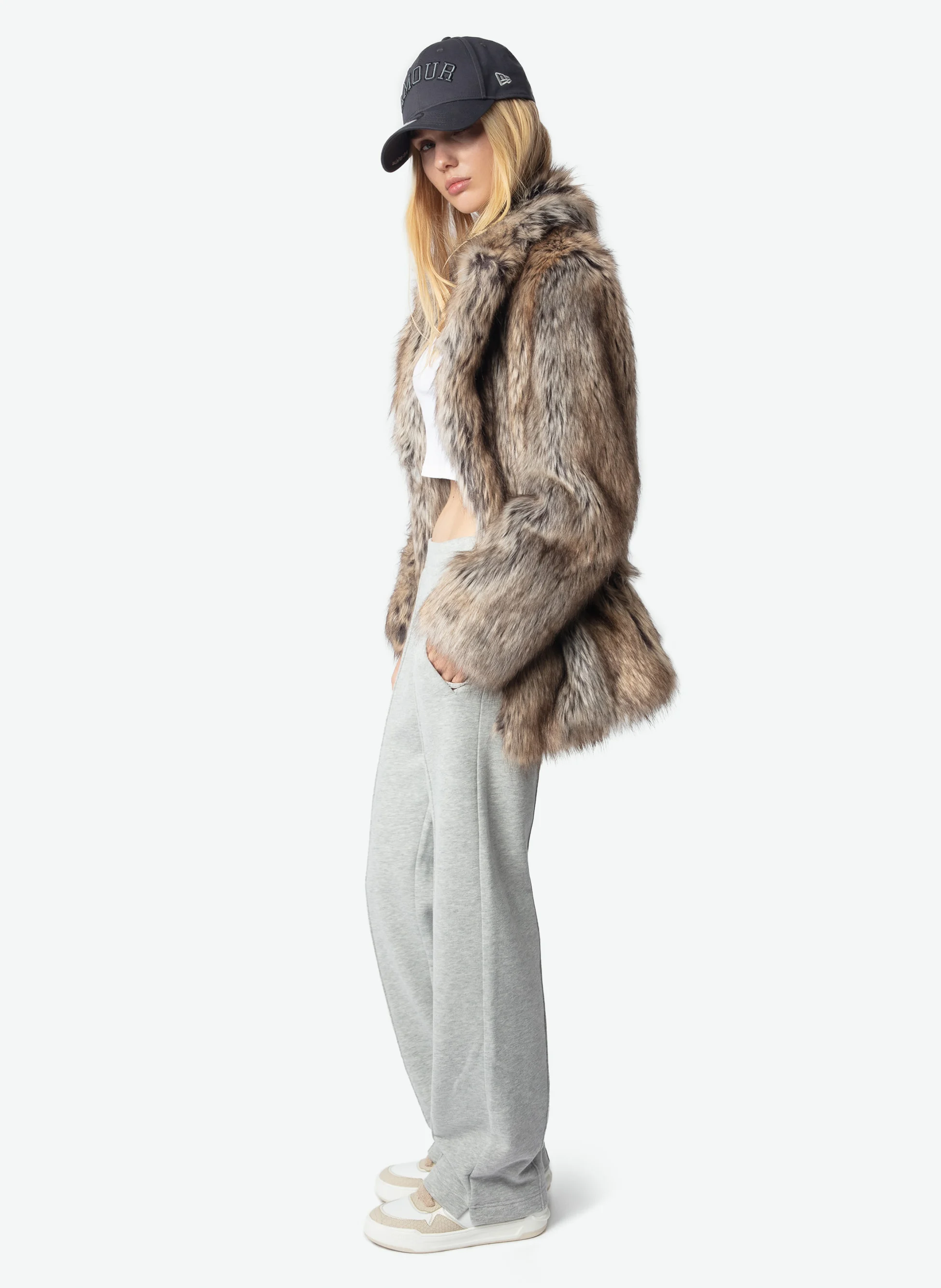 FAUNE - Manteau court effet fourrure | Beige