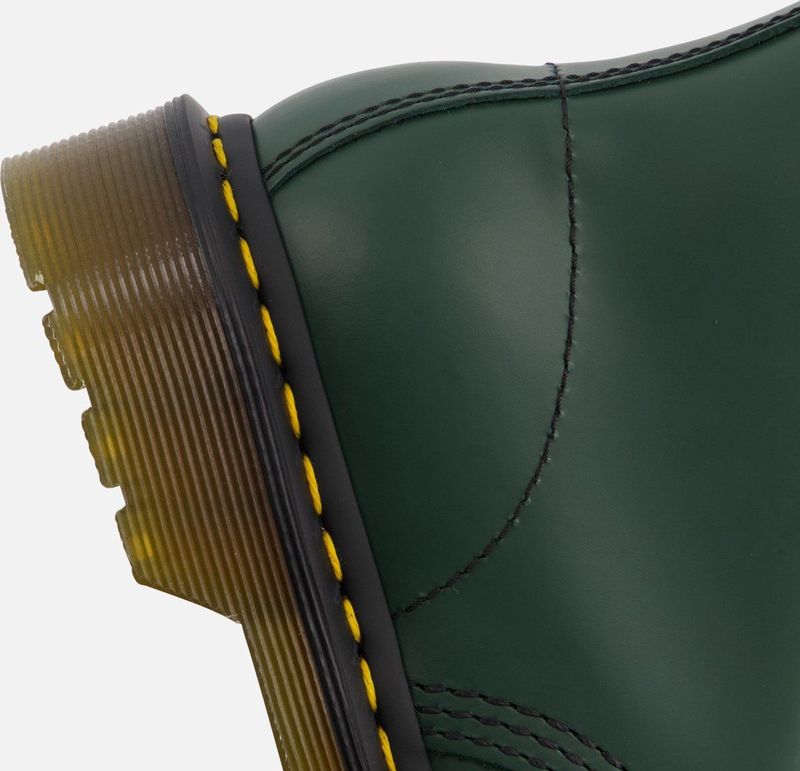 Dr. Martens - Donkergroene Leren Veterschoenen - Dames