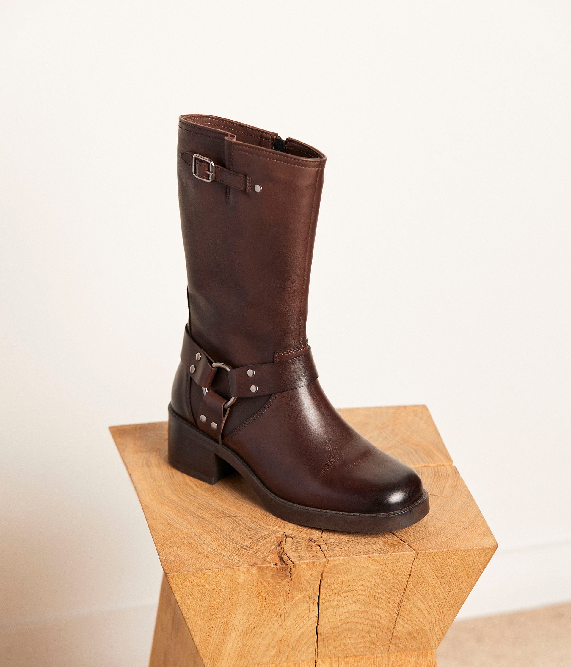Mi-bottes cuir Dario