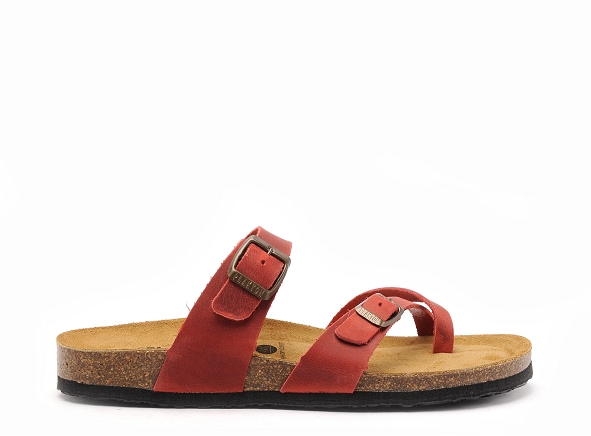 Plakton mules et sabots plats femme bombay 181032 rouge