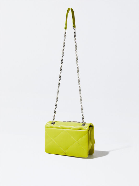 Bolsa acolchoada com corrente - Verde
