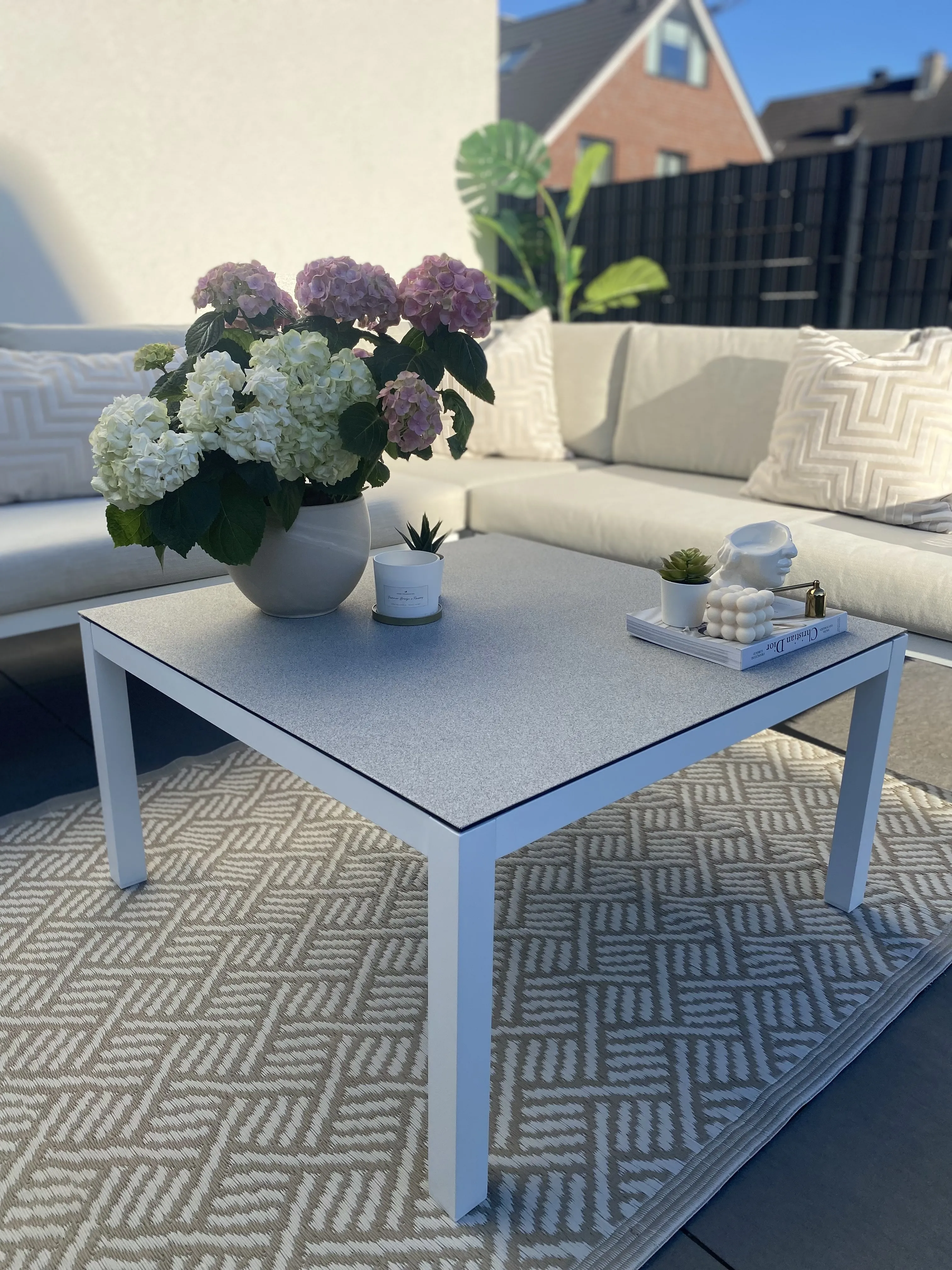 Tuin hoekloungeset met tafel 4-zits BORELLO linkszijdig Metaal Beige