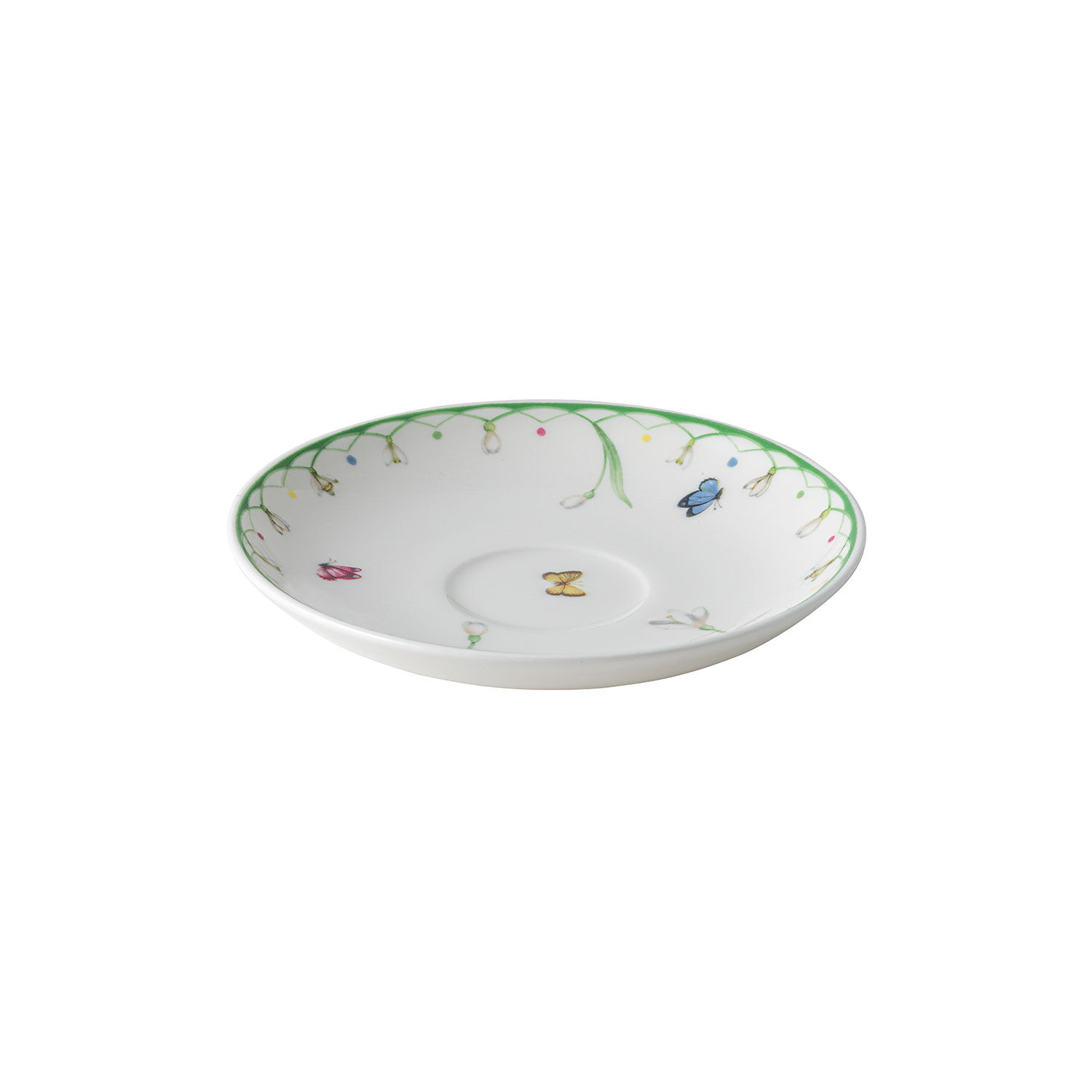 Colourful Spring Espresso cup saucer Green, 4.7'', Premium Porcelain