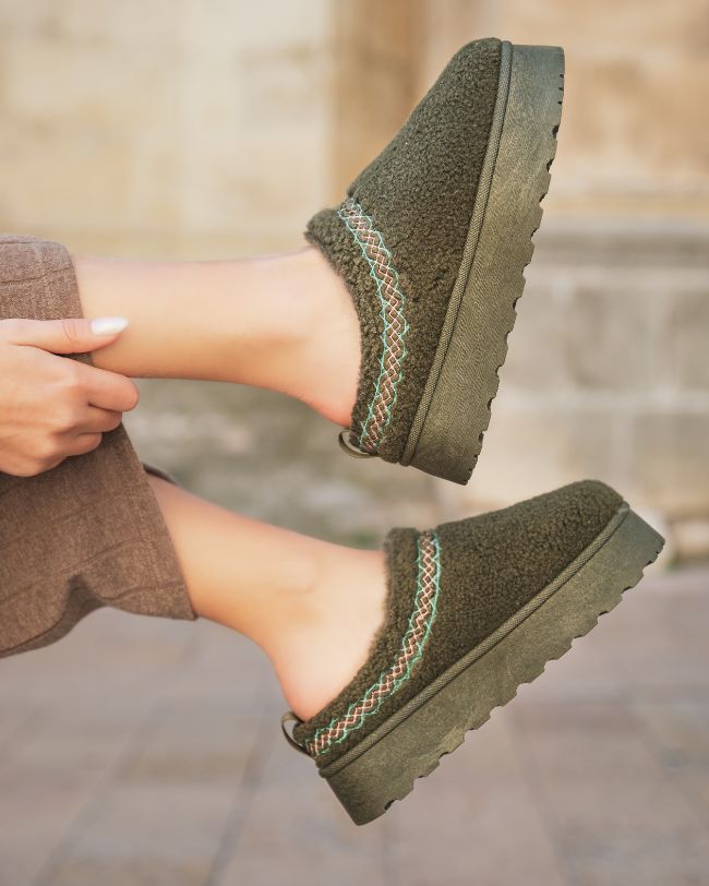 Bottines femme kaki fourrées - Adélie
