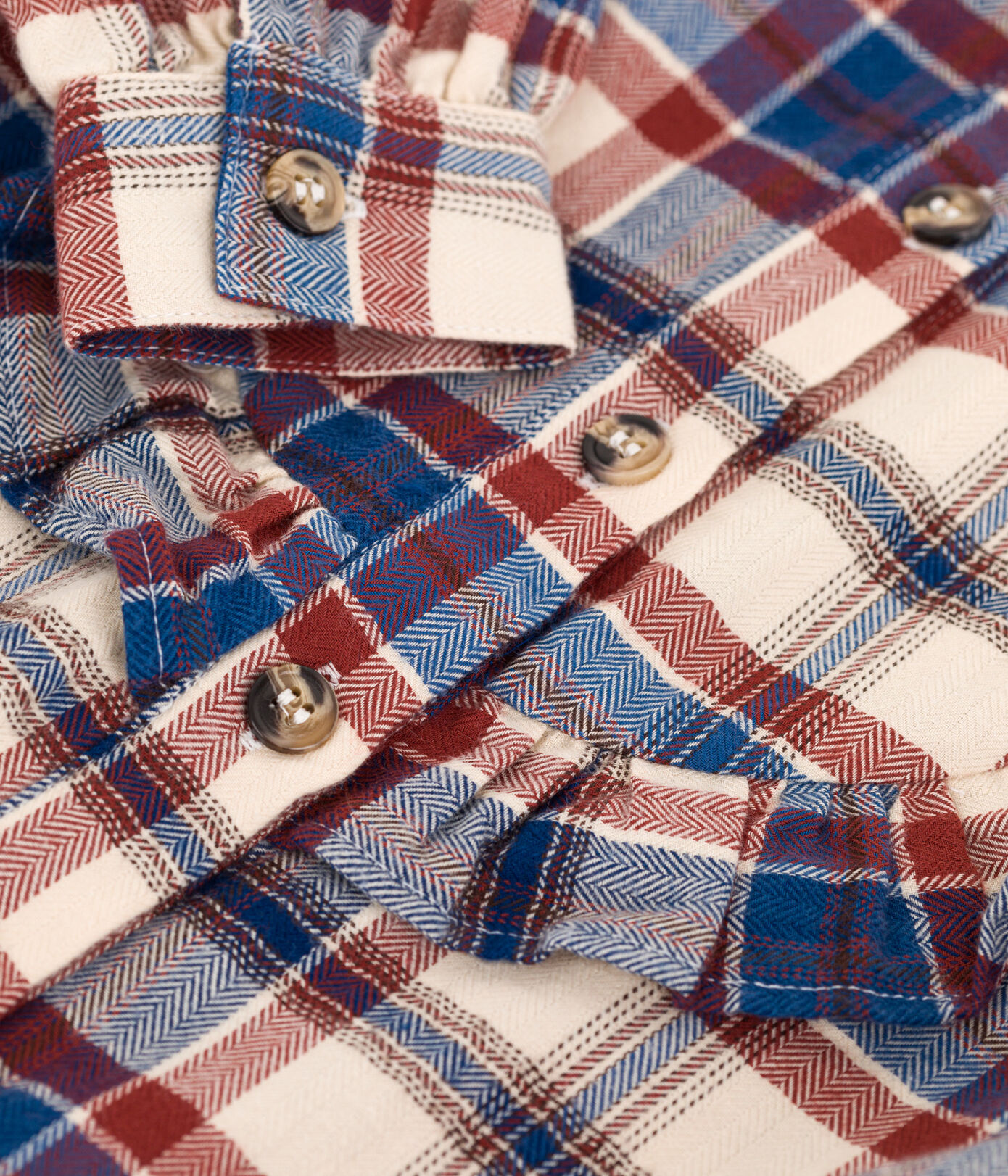 Blouse à carreaux en flanelle enfant fille