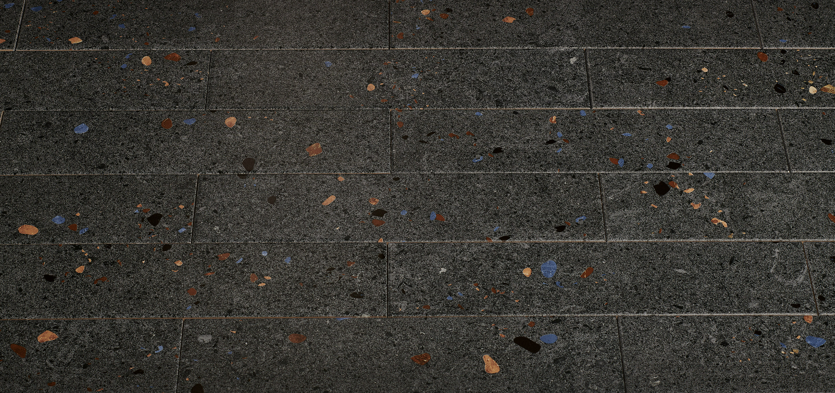 DTG Terrazzo wandtegel 7.5x30cm antraciet mat