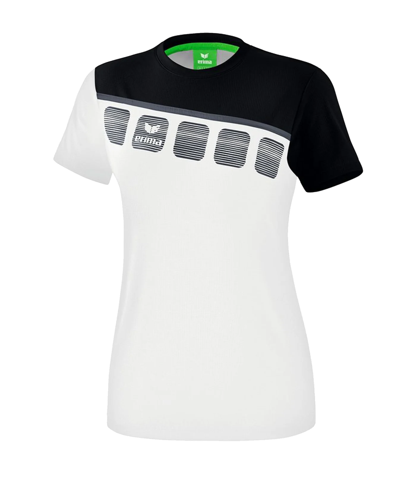 Erima 5-C T-Shirt Damen Weiss Schwarz