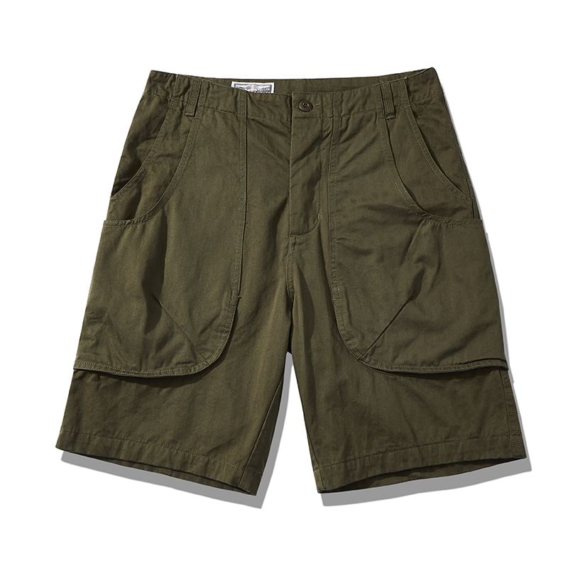 OKONKWO - Mid Rise Plain Panel Shorts