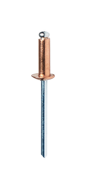 Rivet cuivre ø4.8 x 12 mm + foret Rapid, lot de 50