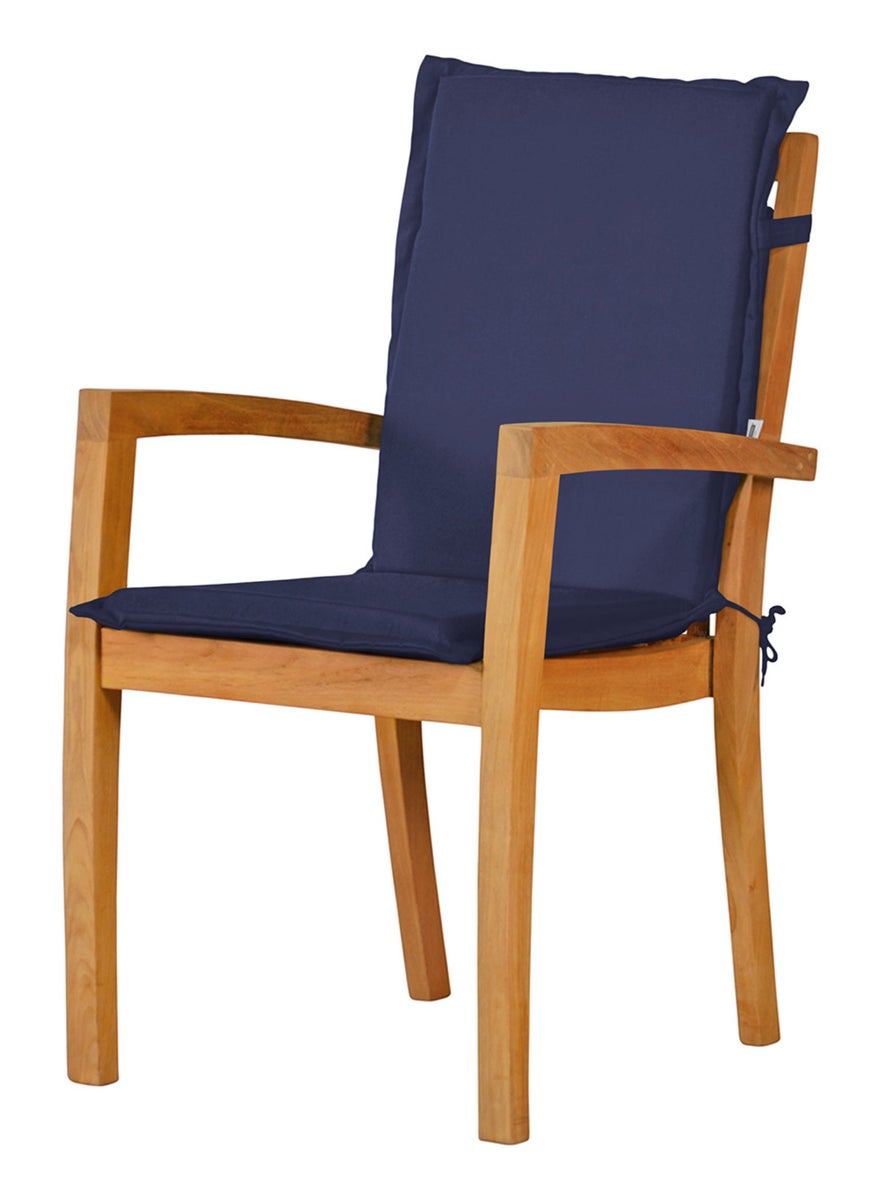 Tuinstoelkussen met rugleuning, blauw/marineblauw Dralon, wasbaar, Made in Germany