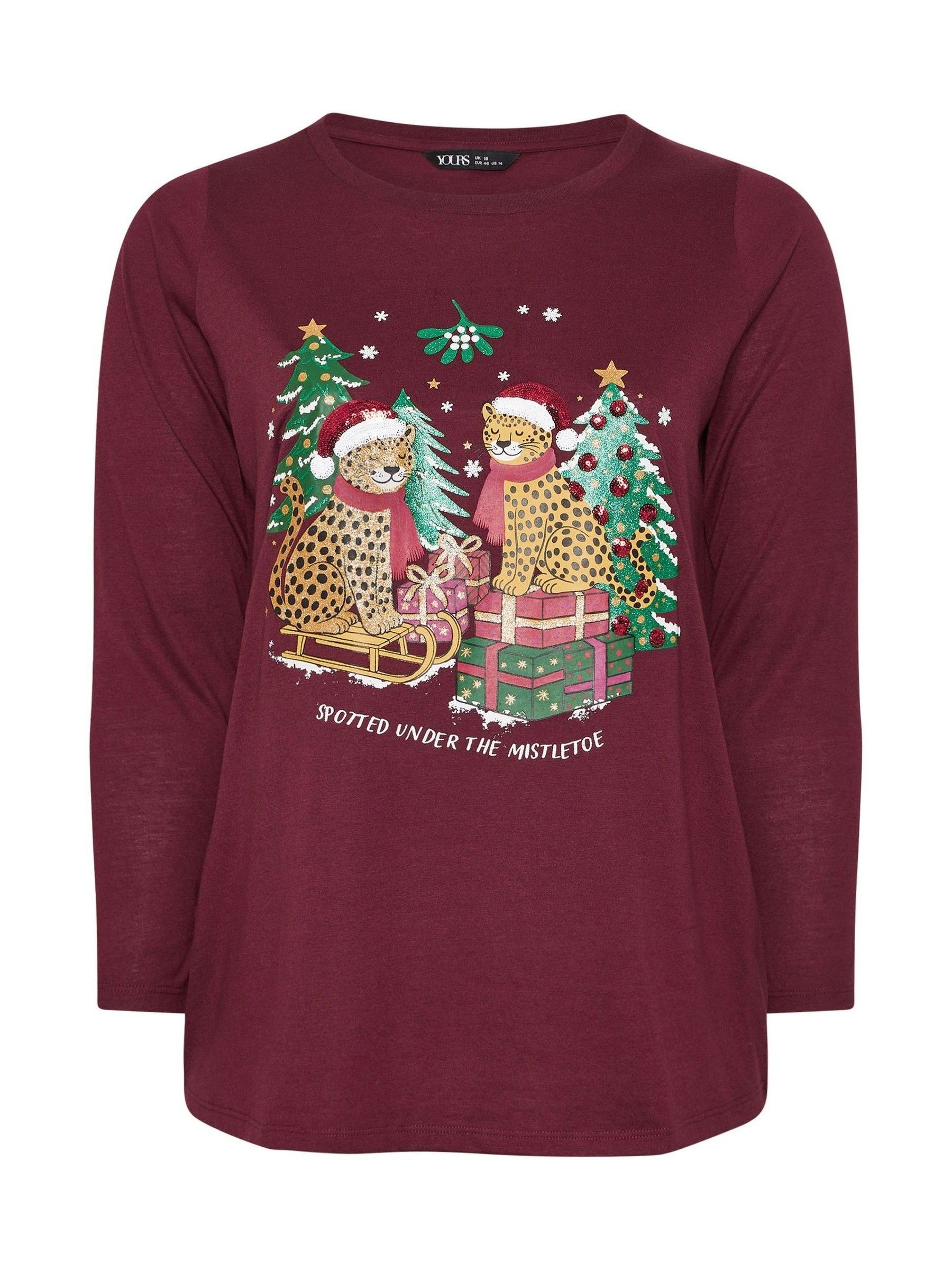 Yours Curve Novelty T-shirt met lange mouwen