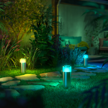 Philips HUE outdoor tuinsokkel Calla RVS