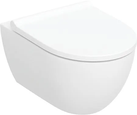 Geberit Acanto sæt væghængt toilet, skjult montering, KeraTect, TurboFlush, med toiletsæde: Soft close